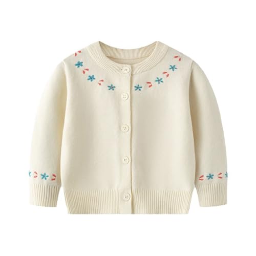 Kids Girls Knitted Cardigan Flower Crochet Button Sweater Coat Cute Fall Winter Jacket Warm Clothes