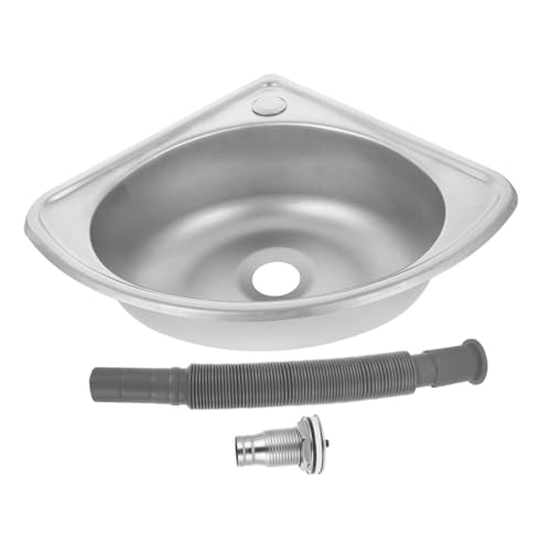 Fregadero de acero inoxidable para camper y lavabo triangular resistente para caravanas
