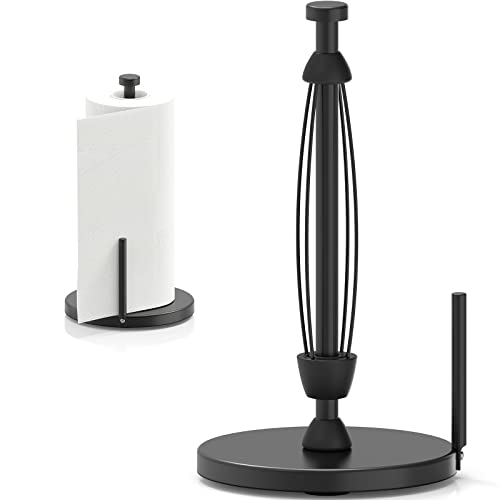 Swaitee Paper Towel Holder Countertop, Paper Towel Stand with Ratchet System for Kitchen Bathroom, One-Handed Tear Paper Stainless Steel Paper Towel Holder with Suction Cups(Black) Swaitee Paper Towel Holder Countertop, Paper Towel Stand with Ratchet System for Kitchen Bathroom, One-Handed Tear Paper Stainless Steel Paper Towel Holder with Suction Cups(Black)