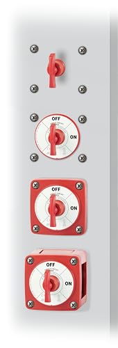 Image of Blue Sea Systems On /Off Battery Isolator Switch With Locking Key, Red, 6005 m‑Series