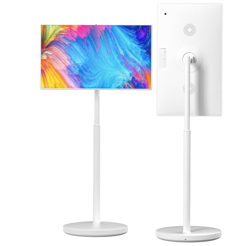 SHENGSHIYU 32' Television Portatil con Ruedas, 4K TV Portatil con Bateria, Rotación/Inclinación Televisor Portátil con Duplicación de Pantalla, Pizarra Digital, Control Remoto,8+256G