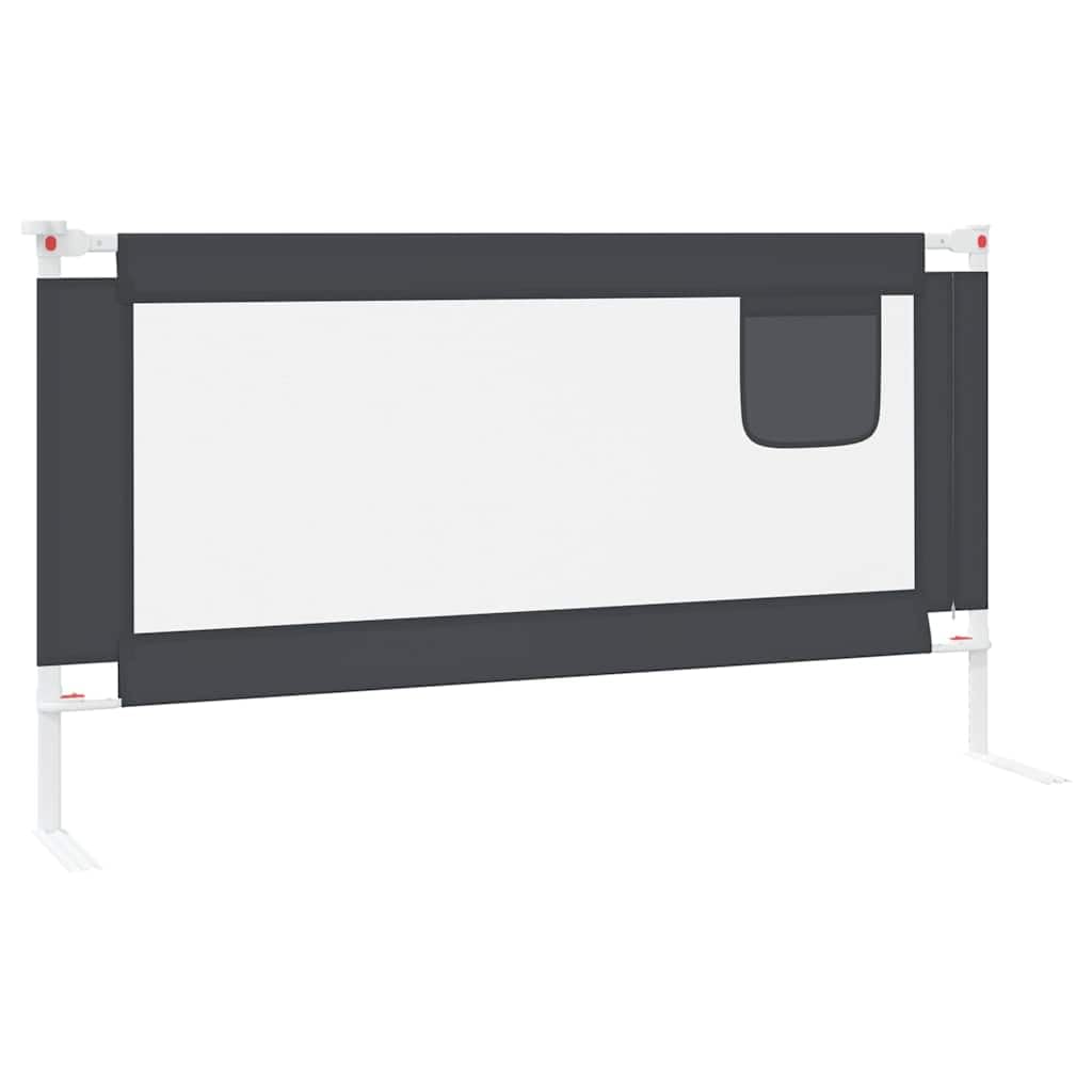 vidaXL Barandilla de Seguridad Cama de Niño Protección Cuna Bebé Guardería Dormitorio Habitación Protector Riel Barrera Gris Oscuro Tela 160x25 cm
