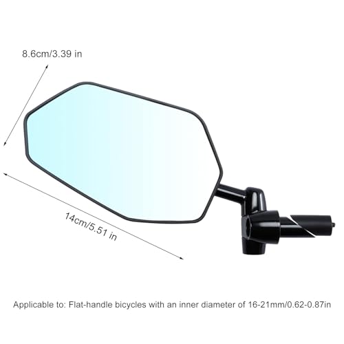 Espejo lateral para bicicleta con ajuste de 360 grados y lente angular antiimpactos 3