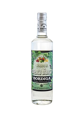 Jarabe de menta blanca Bordiga sin colorantes ni conservantes. Sin alcohol. 0,7 l.