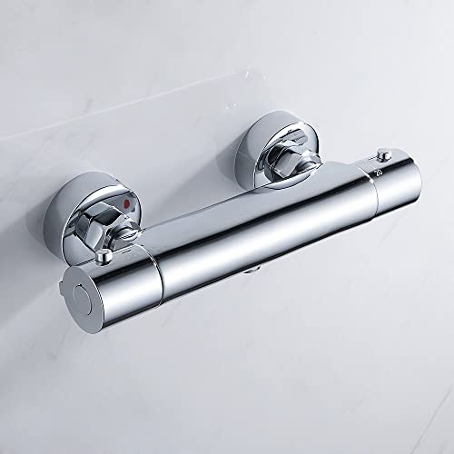 Ensemble de robinets de douche thermostatiques haut de gamme finition chrome pour baignoire