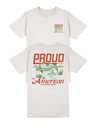 The Brave Ones Proud American Fisherman T-Shirt 100% Cotton Made in USA Men's Fish Hunter Graphic Tees│Short Sleeve Crewneck Premium Quality Patriotic Fishing Shirt Gift for Men3
