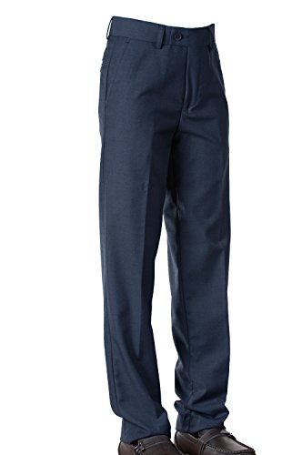 Tuxgear Boys Slim Fitting Dress Pants, Navy Blue, 12 (12)