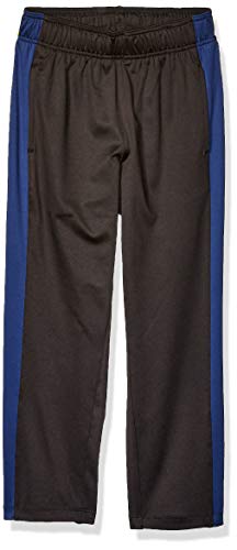 Amazon Essentials Boys' Active Performance Knit Tricot Pants, Black/Blue, Small