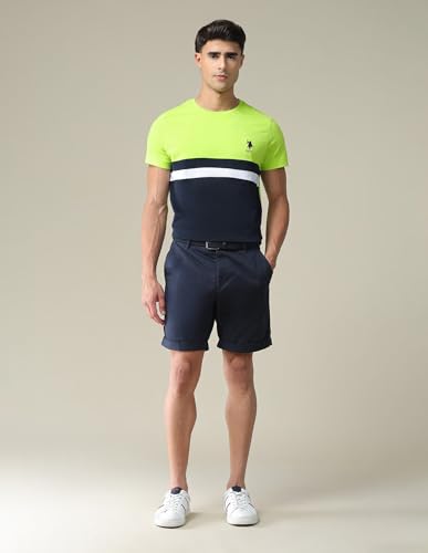 Image of U.S. Polo ASSN. Knitted Slim Fit Cotton T-Shirts for Men - Breathable & Comfortable, Half Sleeves Mens Casual T Shirts