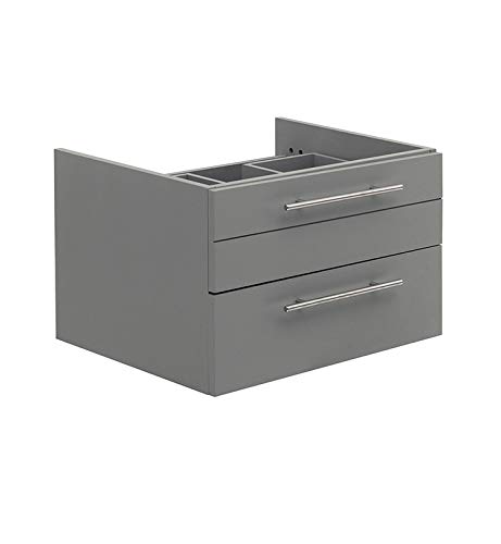 Fresca Lucera 24" Gray Wall Hung Vessel Sink Modern Bathroom Cabinet - Cabinet Only (Sink Not Included)