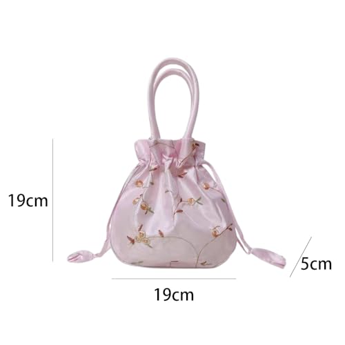 Bolso tote elegante de seda con tiras elásticas y diseño bordado para estilo diario miniatura 3