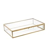 Coffret à bijoux en verre de style vintage : il est fait de verre de bonne qualité et d'un matériau de cadre ainsi que d'excellents processus et robuste, conteneur à bijoux de style vintage