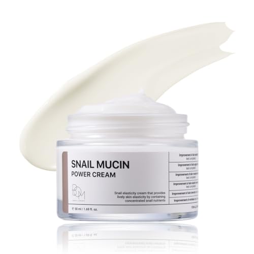 BOM Snail Mucin Power Cream – Crema Hidratante Facial Coreana, Mucina de Caracol 81%, Niacinamida, Adenosina e Ácido Hialurónico | K-Beauty 50ml