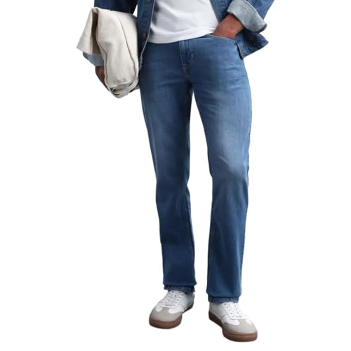 Image of Flying Machine Men's Slim Straight Fit Jeans| Solid | Mid Rise | Stretchable | Jeans for Man