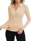 Ce t-shirt fonctionnel à manches longues pour femme se distingue par sa coupe élégante et décontractée et allie fonctionnalité et style. C'est un haut polyvalent et léger, parfait pour une variété d'activités de plein air. Ce pull thermique pour femme est parfait pour le travail, les affaires, le bureau, les loisirs, la vie quotidienne, la course, le golf, le fitness, le cyclisme, la randonnée ou les voyages.