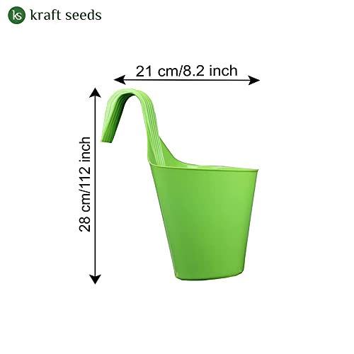 Kriti Kalash Kraft Seeds Kriti Kalash Plastic Single Hook Hanging Planter Pot- Set 5 Pieces