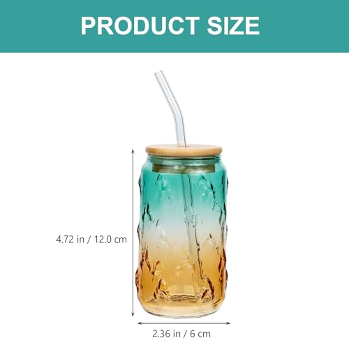 Vaso de vidrio reutilizable con diseño a prueba de derrames y paja 3