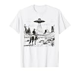Vintage Rodeo Cowboy Western Country Space Ship UFO Alien T-Shirt