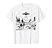 Vintage Rodeo Cowboy Western Country Space Ship UFO Alien T-Shirt