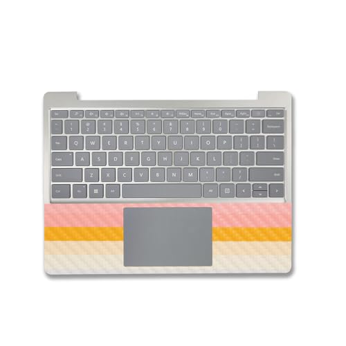 Image of MightySkins Carbon Fiber Skin Compatible with Microsoft Surface Laptop Go 3 (2023) Full Wrap Kit - Horizon Stripes | Protective, Durable Textured Carbon Fiber Finish | Easy to Apply | Made in The USA
