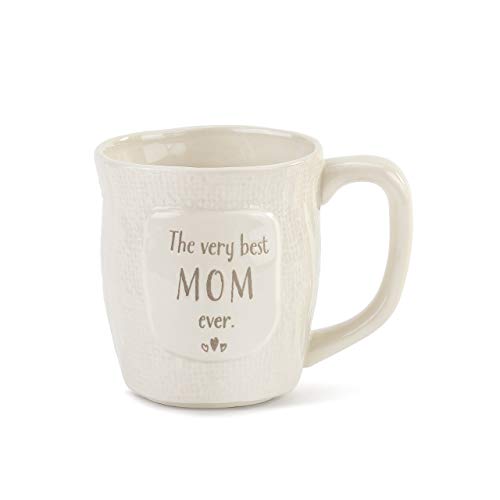 Big Sale The Very Best Mom Ever Heart Textured White 12 ounce Ceramic Stoneware Mug