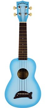 KALA Makala Dolphin Light Blue Burst Gloss - Sopran Ukulele mit Tasche