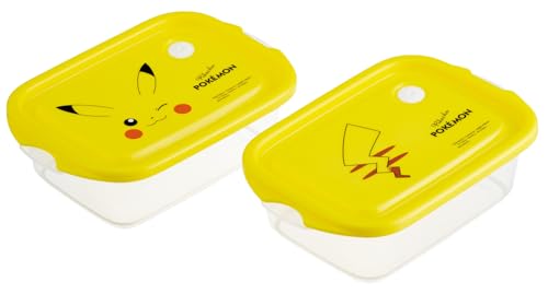 Image of Skater FCN2W-A Sealing Container, 16.9 fl oz (500 ml), Made in Japan, Set of 2, Pokemon Pikachu Face, 25