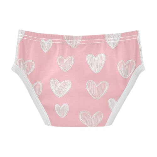 Wusikd Hearts White Boys' Underwear Cotton Boys Briefs Soft Toddler Underwear 2T2