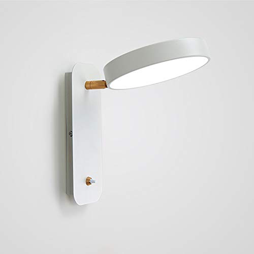 Foco de pared moderno blanco para salón con interruptor ajustable 2