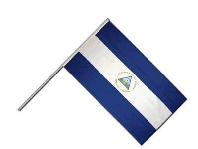 Drapeau Nicaragua sur hampe 60 x 90 cm pavillon nicaraguayen complet