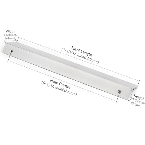 Image of Rergy 10 Pack 10 inch Cabinet Pulls Brushed Nickel Finger Pulls for Cabinets