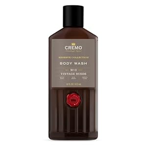 Cremo Rich-Lathering Vintage Suede Body Wash for Men, A Vintage Suede with Notes of White Moss and Rich Amber, 16 Fl Oz