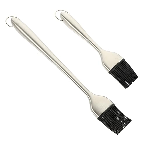 Cabilock 2Pcs Basting Brush Barbecue Oil Brush with Ergonomic Handle for Grilling Cooking and Pastry Use