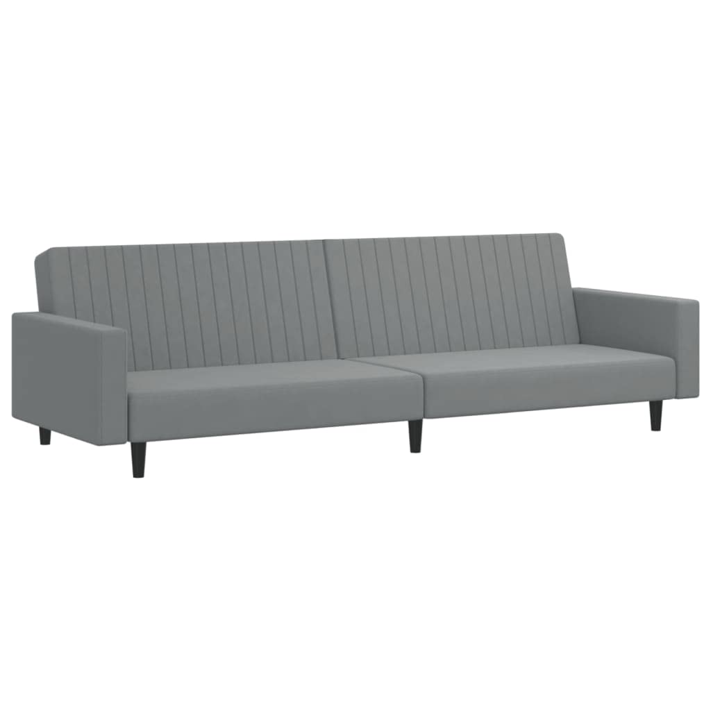 Sofá cama de 2 plazas de terciopelo gris ideal para visitas en habitaciones de invitados