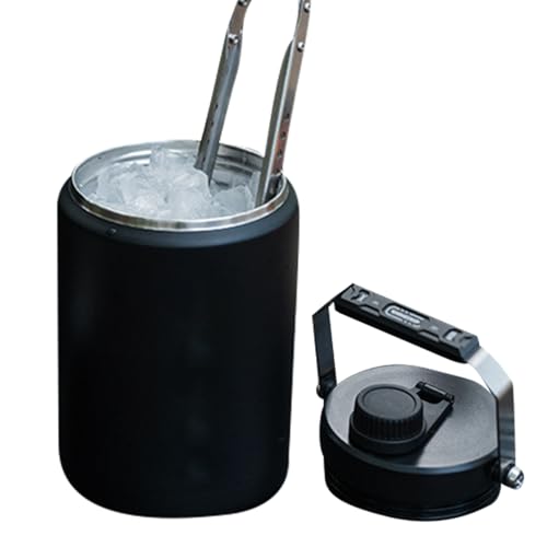 Cubo de Hielo con Aislamiento Térmico,Cubo Enfriador De Vino Acero Inoxidable | Cubeta Enfriadora para Cócteles de Champaña Camping Picnics Asados Restaurantes Bares