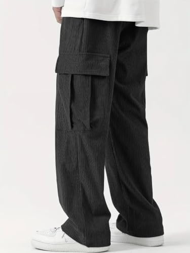 Image of Men's Cargo Joggers | Barcode Loose Fit Pants with 4 Pockets | Durable Outdoor & Hiking Wear