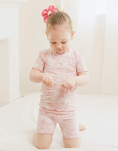 Vaenait Baby Toddler Girls Pajamas Sleepwear Cotton Summer Short Pjs 2Pcs Set Shirring Bamboo Powderpink Xs #TOP2