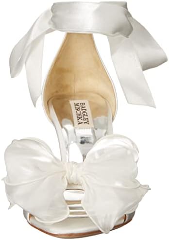 Badgley Mischka Women's NERYSSA Heeled Sandal, White Satin, 10 | Image 1