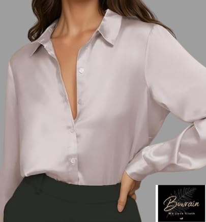 Image of Bowrain Women's Full Sleeves Satin Shirt