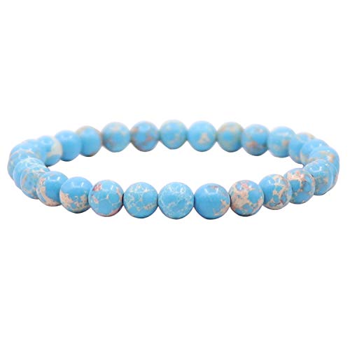 UEUC 6mm Semi Precious Bead Bracelet Bracelet Naturel Bracelet Élastique Bracelet Femme Cadeau D'anniversaire Unisexe Cover