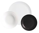 spülmaschine; mikrowelle AMBITION Tafelservice Valencia Night&Day 18 TLG. Ambition, Glas, Wei?; Schwarz, 26 x 16 x 26,5 cm, Einheiten