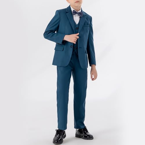 Traje para niños de 5 piezas cómodo y elegante estilo británico para paje de boda y comunión 3