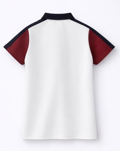Image of Alan Jones Clothing Boys Cotton Blend Regular Fit Colorblock Polo T-Shirt