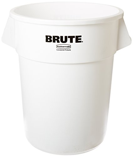 Contenedor de basura redondo Rubbermaid 55 galones blanco