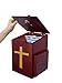 Wood Church Collection Fundraising Box Donation Charity Gold Cross Sticker Flexible Application Christian Church Tithes & Offering Prayer 7.5