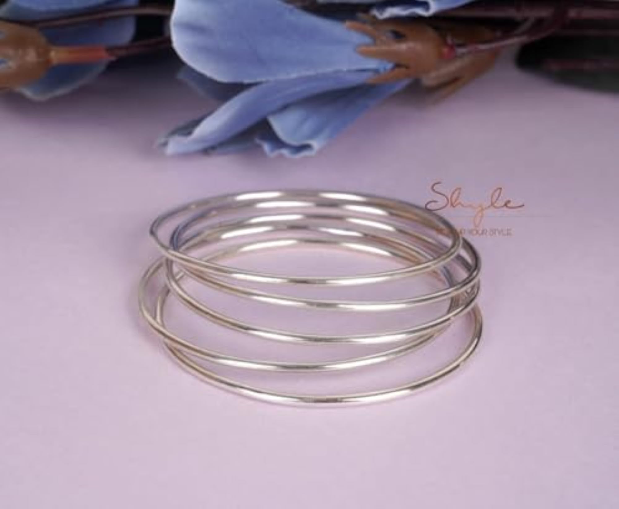 Women's 925 Sterling Silver Oxidized Bangle, Timeless Design