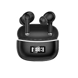 Bluetoothイヤホン ワイヤレスイヤホン AIスマート ENC通話 IPX7防水 最大60時間再生 2025年最新Bluetooth6.0 ブルートゥースイヤホン 全音域HI-FI音質 低遅延 接続瞬時 片耳/両耳 WEB会議/運動/ゲーム/テレワーク/通学/通勤/スポーツ/音楽用 iPhone/Android対応 (02black)