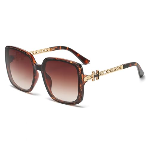 Lunettes de soleil rétro UV400 mixte léopard marron taille unique