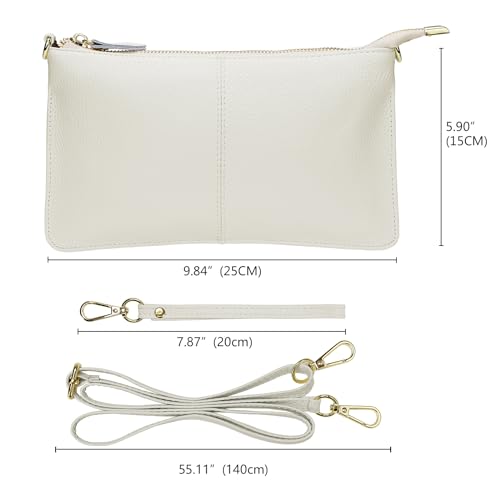 Image of Uromee Wristlet Wallet Clutch Purses for Women Genuine Leather Crossbody Bag Handbag with Detachable Shoulder Chain