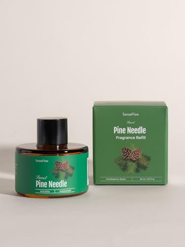 SenseFlow Aceites Esenciales para difusor, 30 ml, 100% Puros, Aceite Esencial de aromaterapia de Primera Calidad, aceites aromáticos de Aire para difusor, aromaterapia – Agujas de Pino